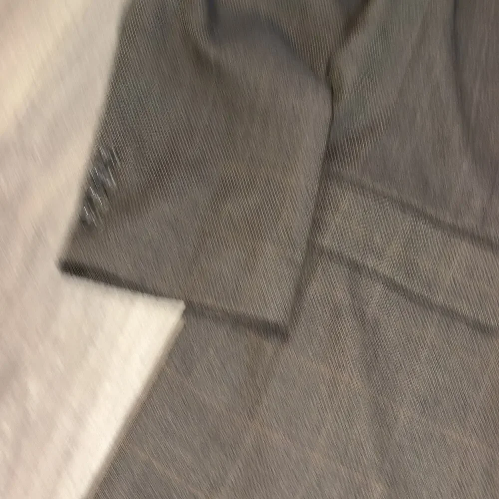 Haggar Mens Sport Coat Blazer 2 Button Brown Plaid Windowpane Jacket Size 46L